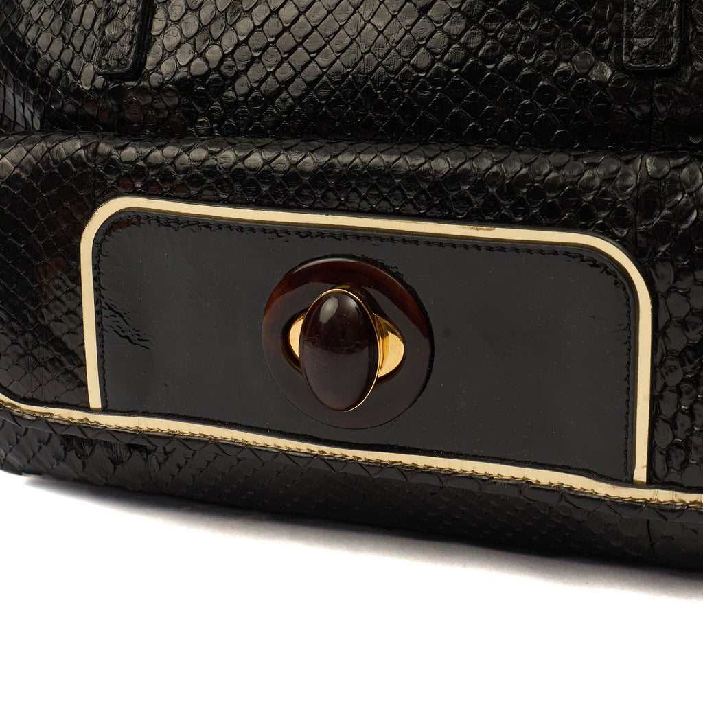 Anya Hindmarch Shoulder Bag Shoulder Bag in Black, Exotic Effect Leather — Lifestyle View