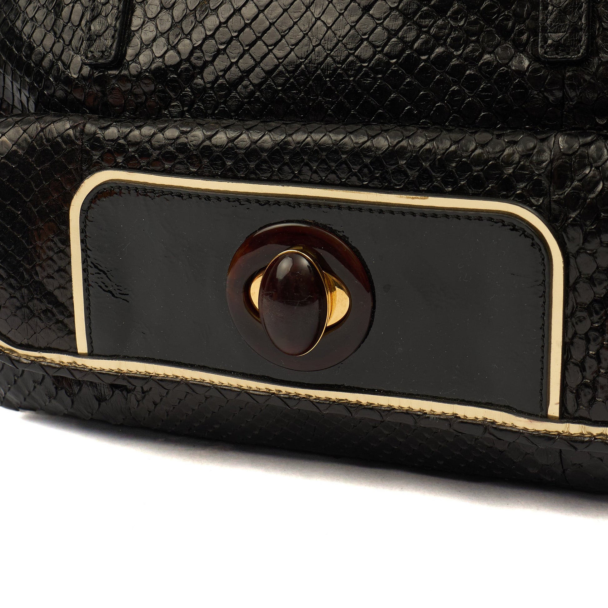 Anya Hindmarch Shoulder Bag Shoulder Bag in Black, Exotic Effect Leather — Lifestyle View