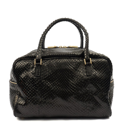 Anya Hindmarch Shoulder Bag Shoulder Bag in Black, Exotic Effect Leather — Top View
