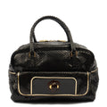 Anya Hindmarch Shoulder Bag Shoulder Bag in Black, Exotic Effect Leather — Front View