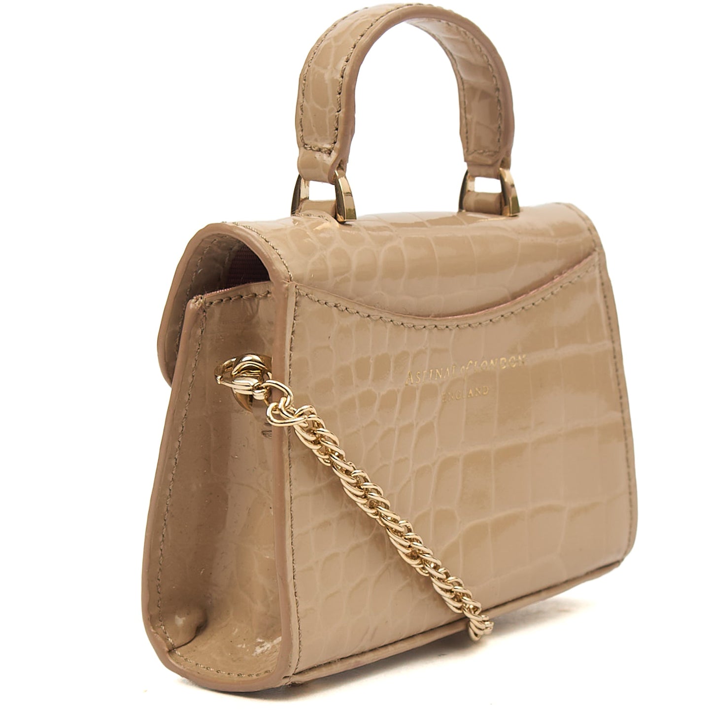 Aspinal of London Mini Bag Mayfair - Mini in Neutral, Exotic Effect Leather — Alternate View 16