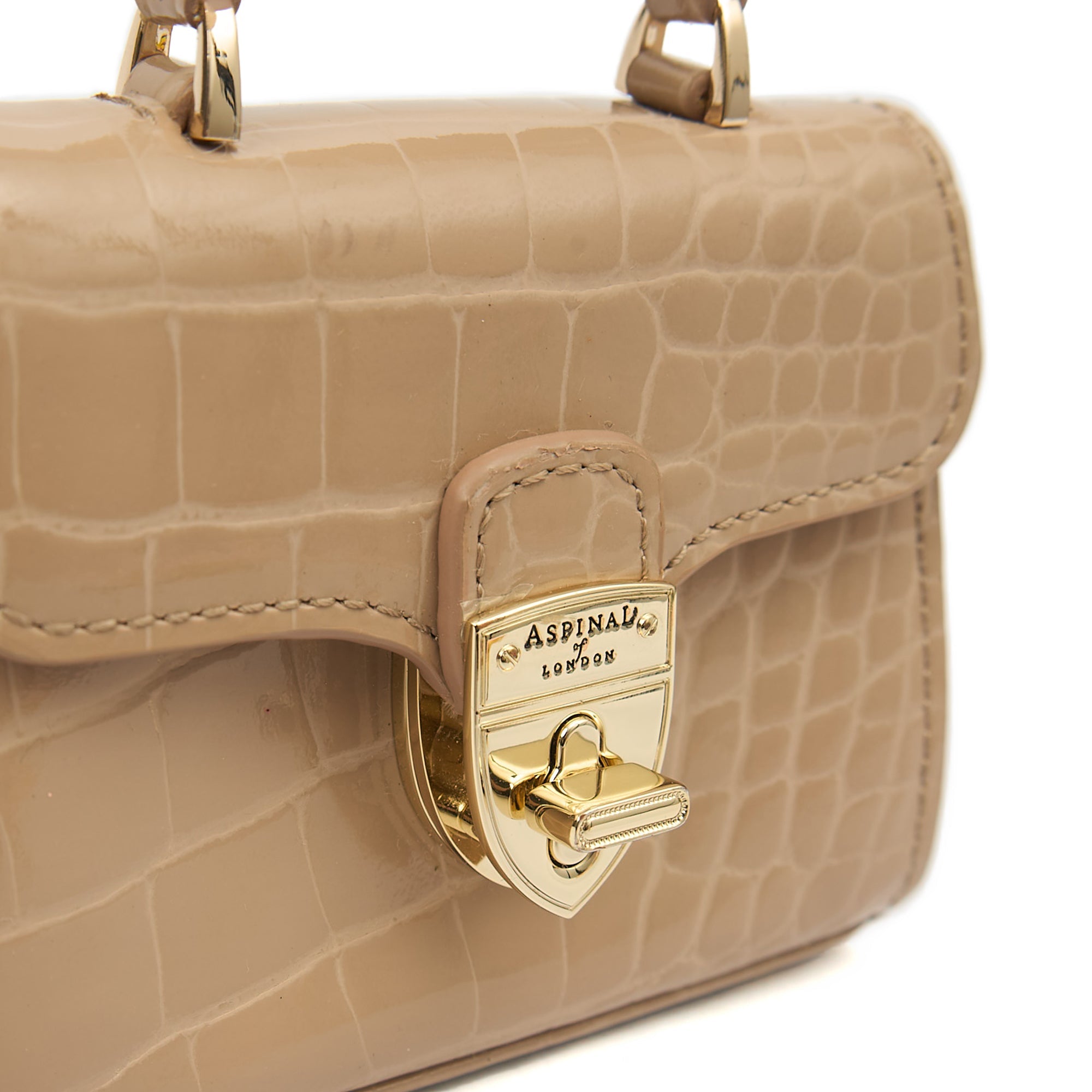 Aspinal of London Mini Bag Mayfair - Mini in Neutral, Exotic Effect Leather — Alternate View 19
