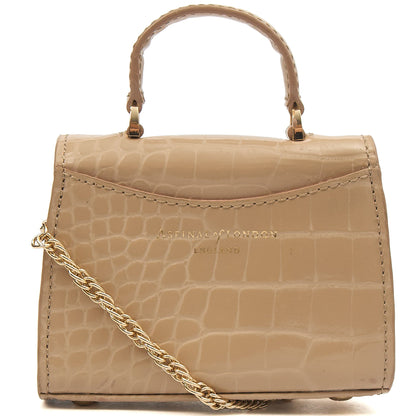 Aspinal of London Mini Bag Mayfair - Mini in Neutral, Exotic Effect Leather — Alternate View 10