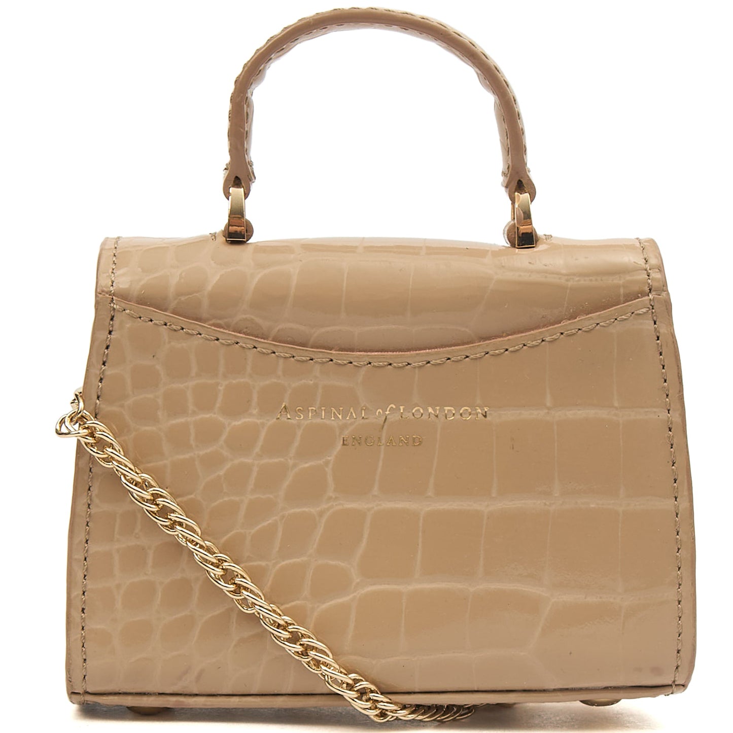 Aspinal of London Mini Bag Mayfair - Mini in Neutral, Exotic Effect Leather — Alternate View 17