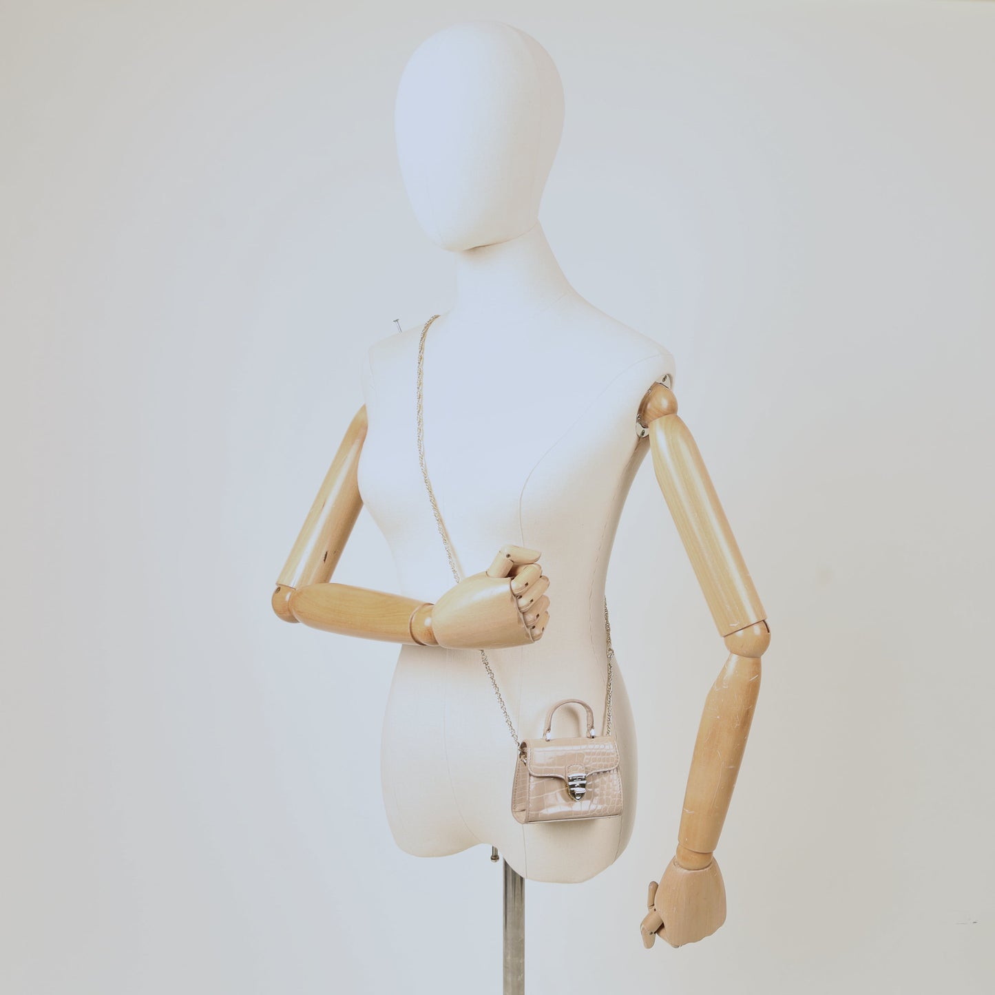 Aspinal of London Mini Bag Mayfair - Mini in Neutral, Exotic Effect Leather — Alternate View 20