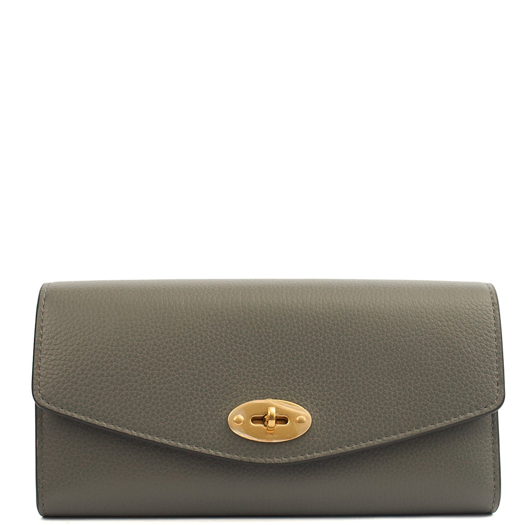Mulberry Wallet Darley Wallet in Grey, Calfskin Leather — Front View