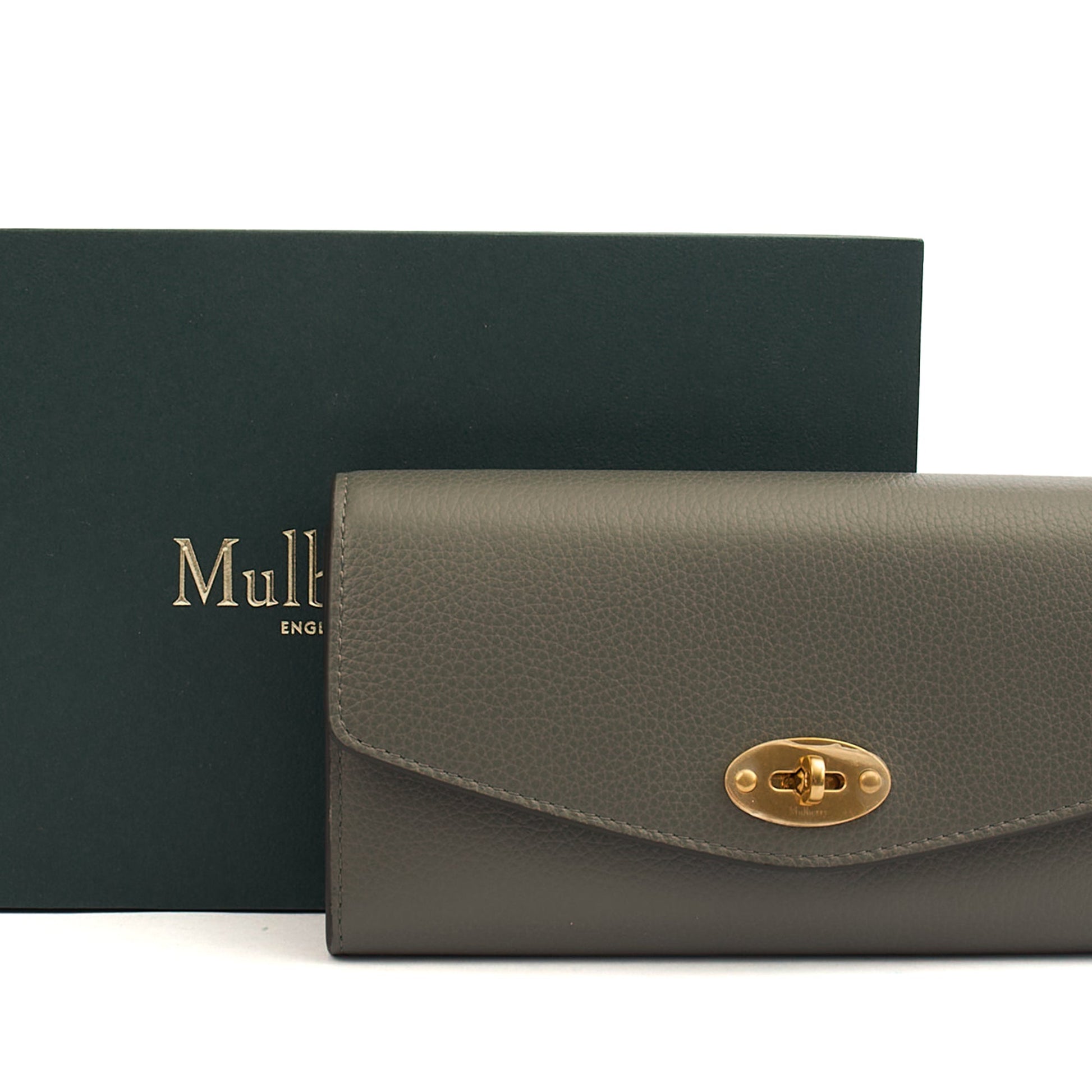 Mulberry Wallet Darley Wallet in Grey, Calfskin Leather — Lifestyle View