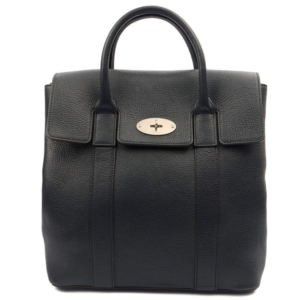 Mulberry Backpack Bayswater Backpack in Navy, Calfskin Leather — Front View