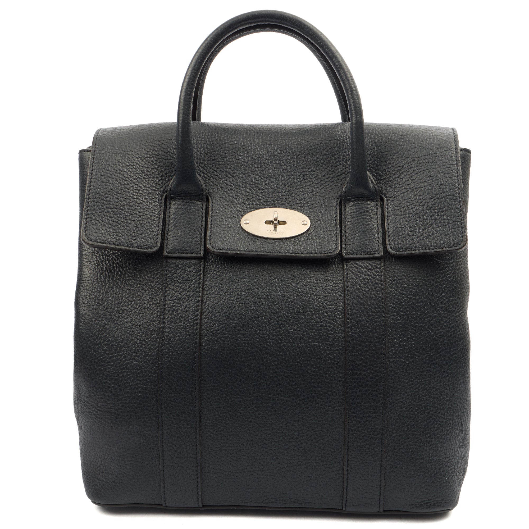 Mulberry Backpack Bayswater Backpack in Navy, Calfskin Leather — Front View