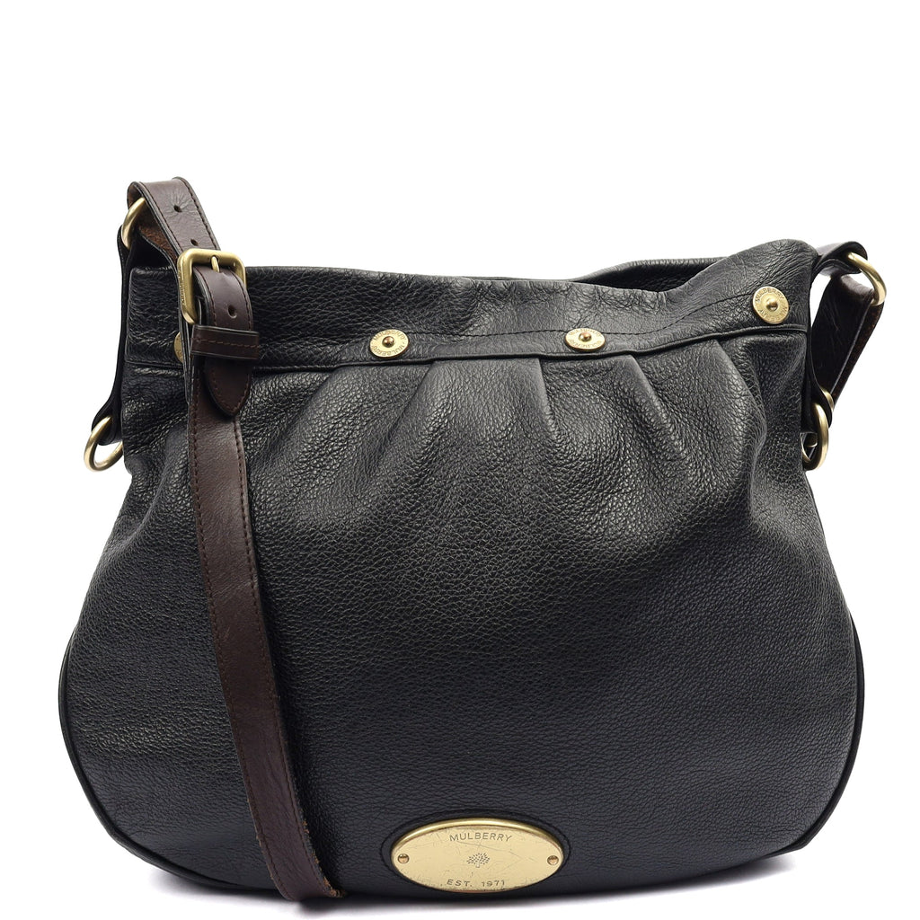 Mulberry Tote Mitzy Hobo in Black, Calfskin Leather — Front View