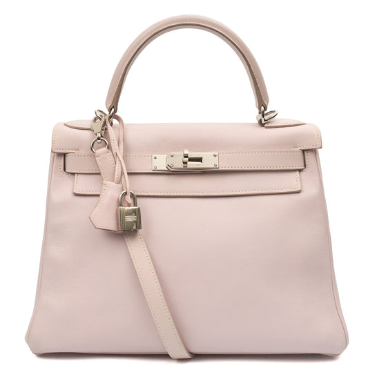 Hermes Kelly 28 in Rose Dragee, Swift (Gulli35) Leather — Front View