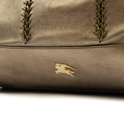 Burberry Tote Shoulder Bag in Metallic, Leather — Lifestyle View