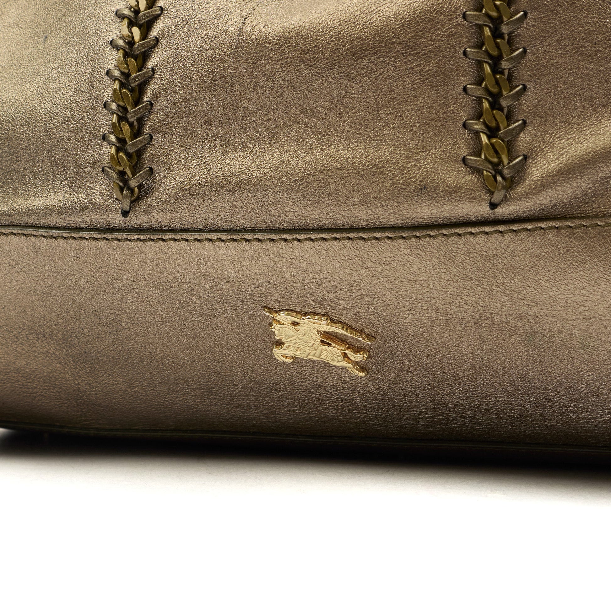 Burberry Tote Shoulder Bag in Metallic, Leather — Alternate View 12