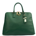 Prada Tote Lux Tote in Green, Saffiano Leather — Front View