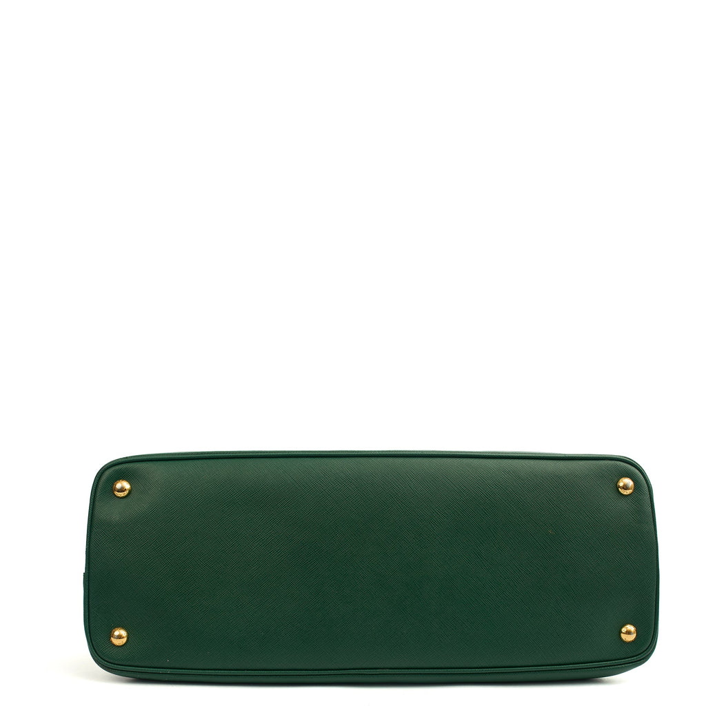 Prada Tote Lux Tote in Green, Saffiano Leather — Top View