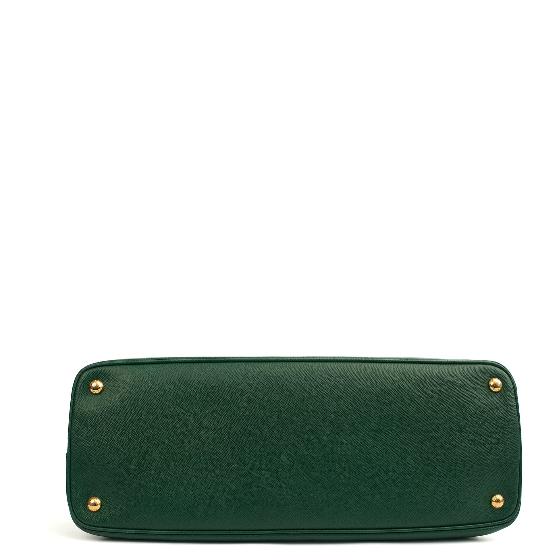 Prada Tote Lux Tote in Green, Saffiano Leather — Top View