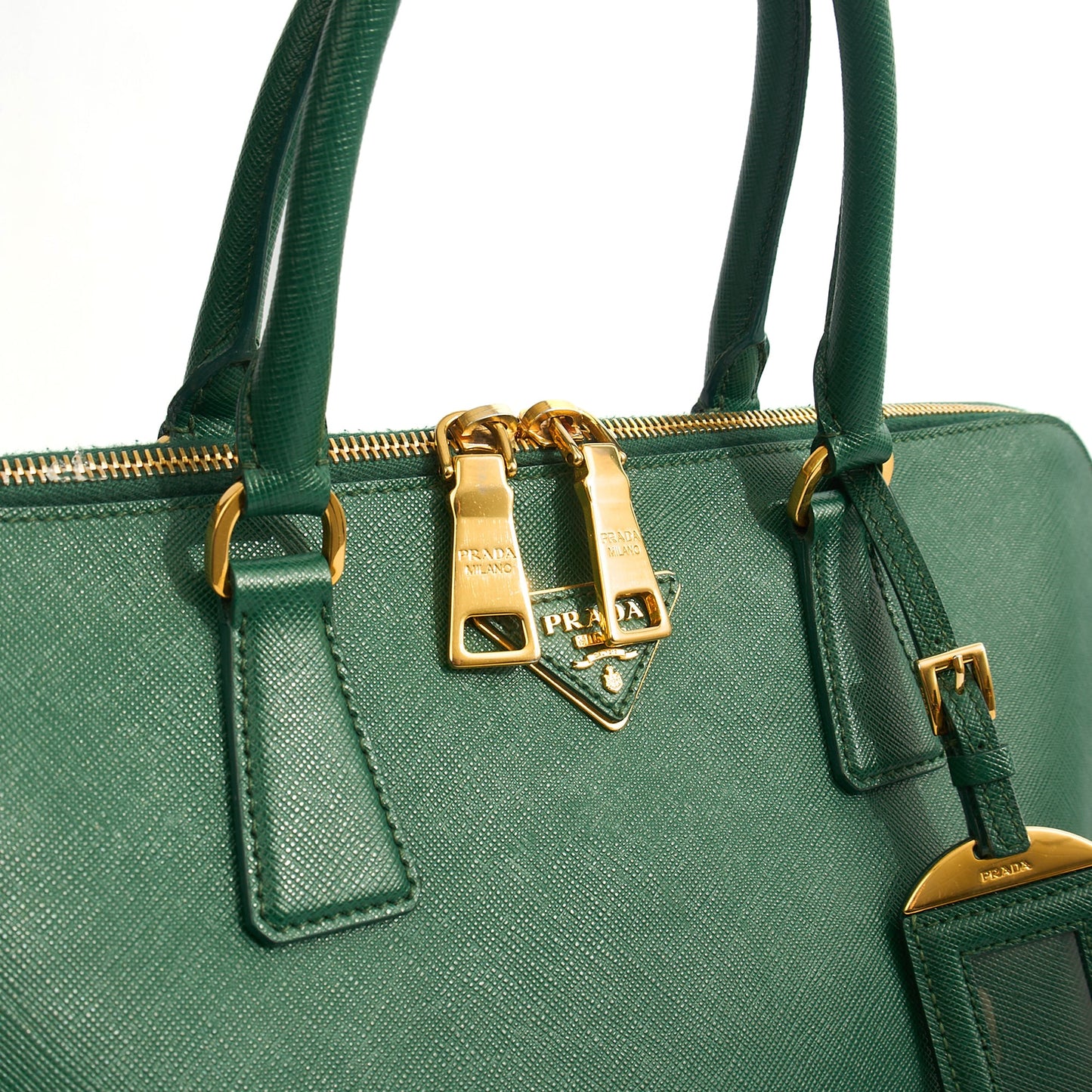 Prada Tote Lux Tote in Green, Saffiano Leather — Alternate View 12