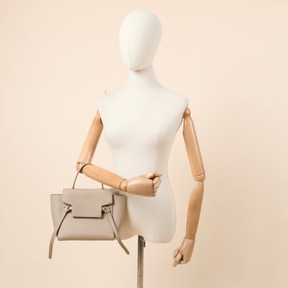 Celine Top Handle Belt Bag Mini in Cream, Box Calfskin — Back View