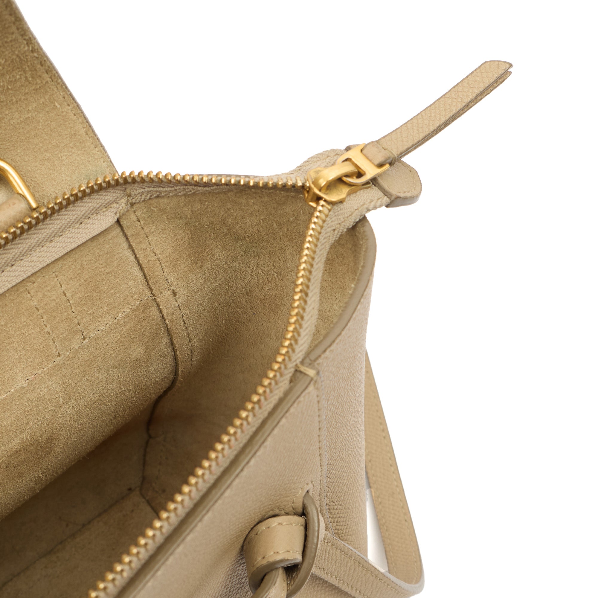Celine Top Handle Belt Bag Mini in Cream, Box Calfskin — Alternate View 8