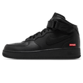 Supreme x Air Force 1 Mid 'Box Logo - Triple Black' — UK 3 | EU 35.5 | US 3.5 — Front View