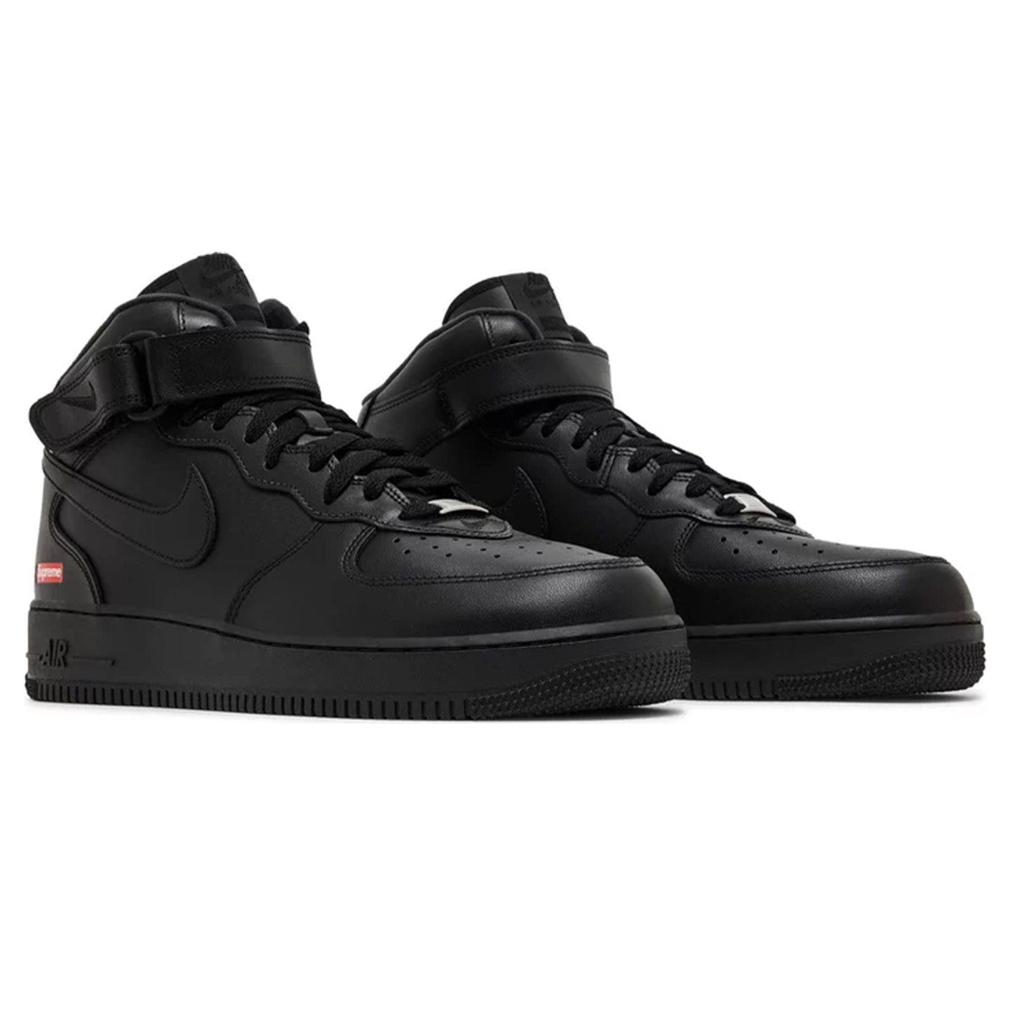 Supreme x Air Force 1 Mid 'Box Logo - Triple Black' — UK 3 | EU 35.5 | US 3.5 — Top View