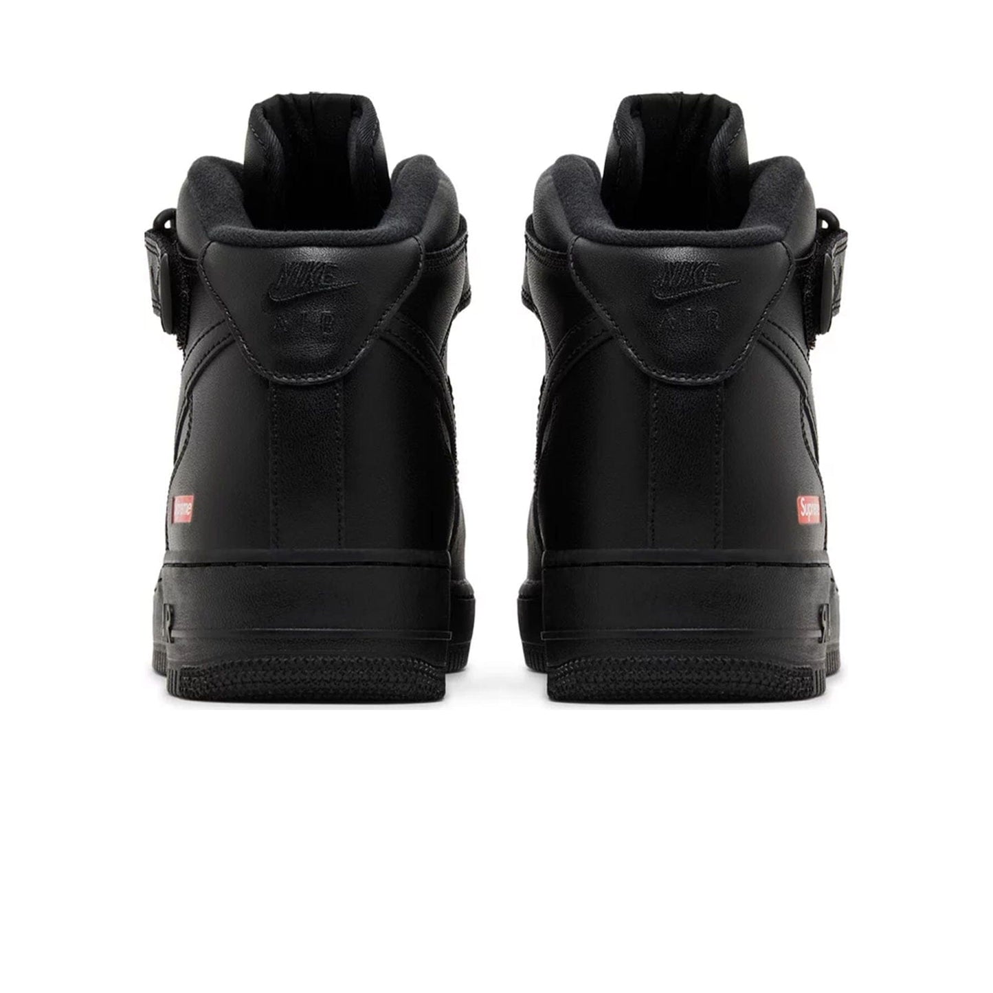 Supreme x Air Force 1 Mid 'Box Logo - Triple Black' — UK 3 | EU 35.5 | US 3.5 — Side View