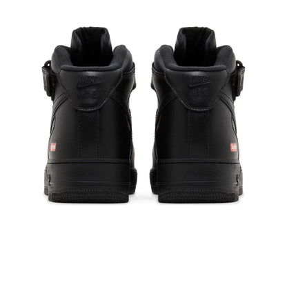 Supreme x Air Force 1 Mid 'Box Logo - Triple Black' — UK 3 | EU 35.5 | US 3.5 — Side View