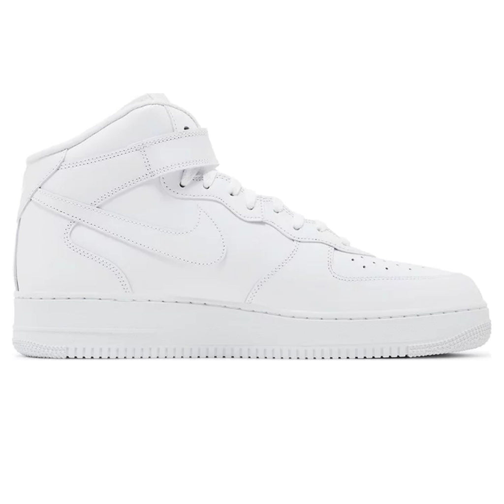 Supreme x Air Force 1 Mid 'Box Logo - Triple White' — UK 3 | EU 35.5 | US 3.5 — Side View