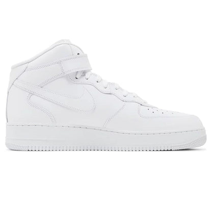 Supreme x Air Force 1 Mid 'Box Logo - Triple White' — UK 3 | EU 35.5 | US 3.5 — Side View