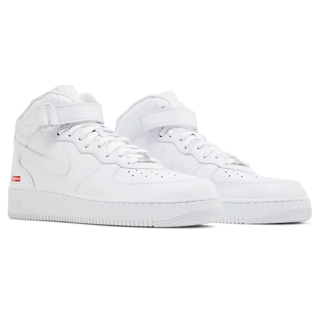 Supreme x Air Force 1 Mid 'Box Logo - Triple White' — UK 3 | EU 35.5 | US 3.5 — Back View