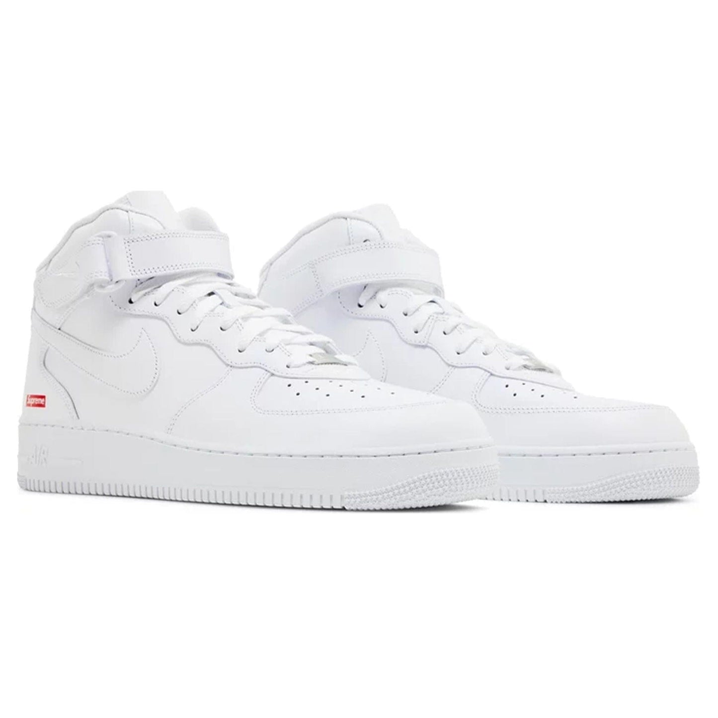 Supreme x Air Force 1 Mid 'Box Logo - Triple White' — UK 3 | EU 35.5 | US 3.5 — Back View