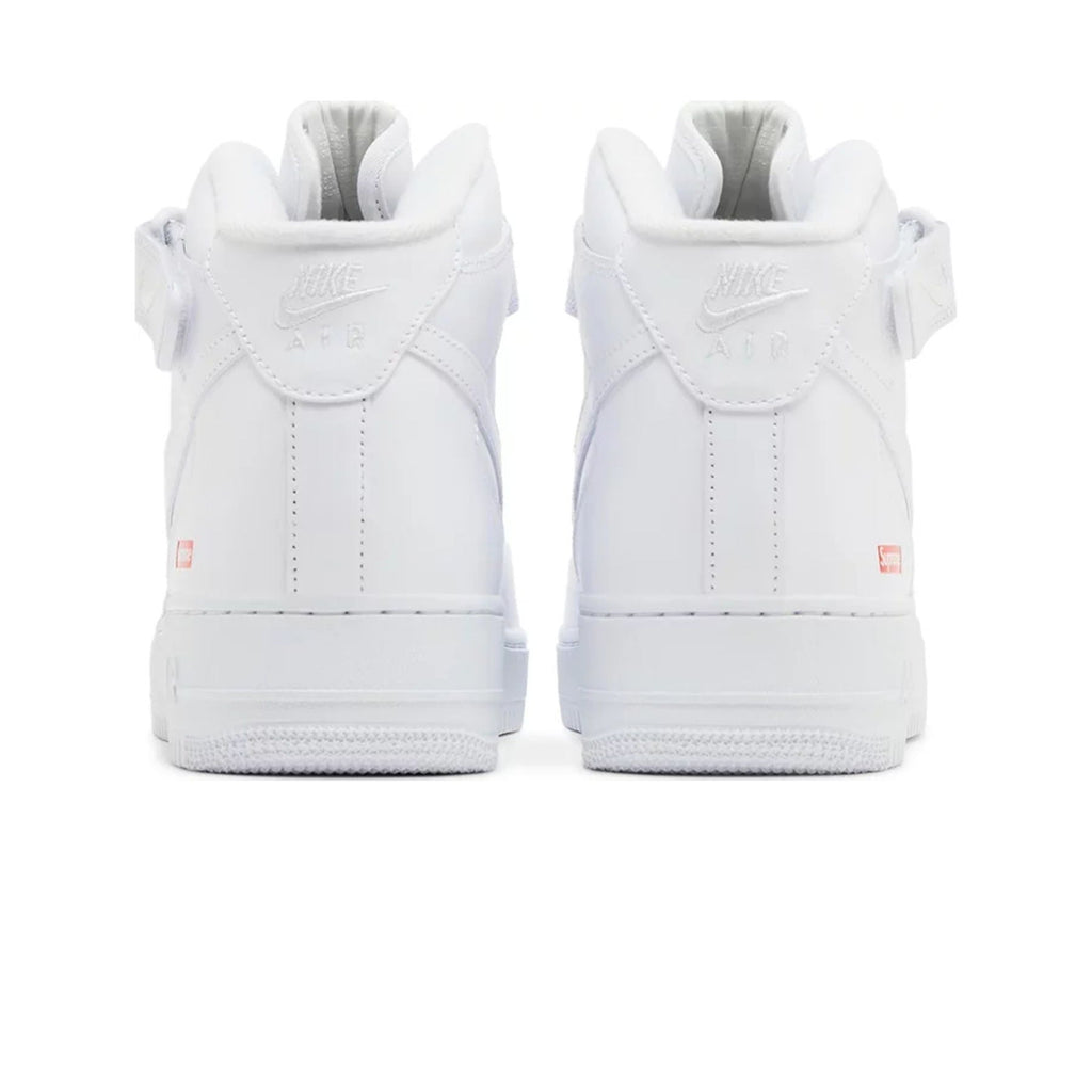 Supreme x Air Force 1 Mid 'Box Logo - Triple White' — UK 3 | EU 35.5 | US 3.5 — Top View