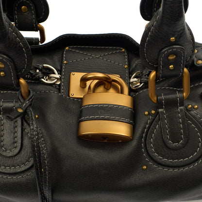 Chloe Shoulder Bag Paddington in Black, Calfskin Leather — Lifestyle View