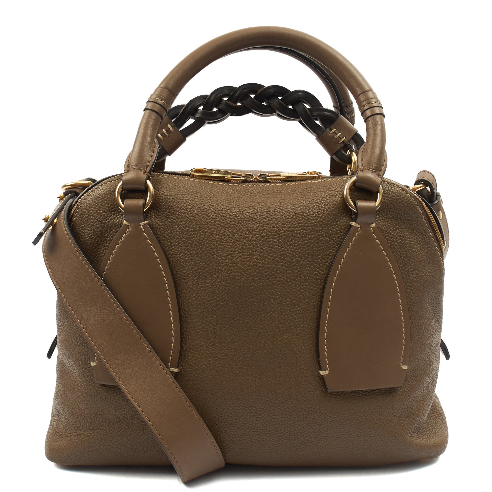 Chloe Top Handle Daria - Medium in Brown, Leather — Back View