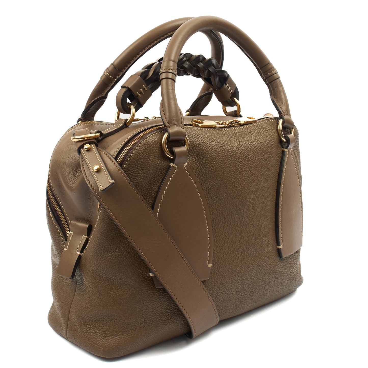 Chloe Top Handle Daria - Medium in Brown, Leather — Side View