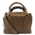 Chloe Top Handle Daria - Medium in Brown, Leather — Front View