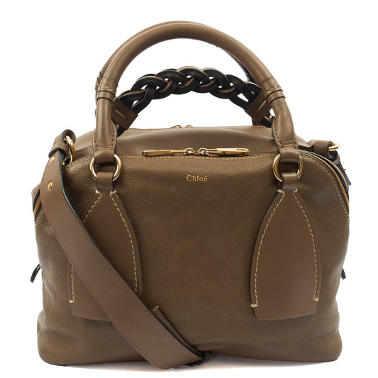 Chloe Top Handle Daria - Medium in Brown, Leather — Front View