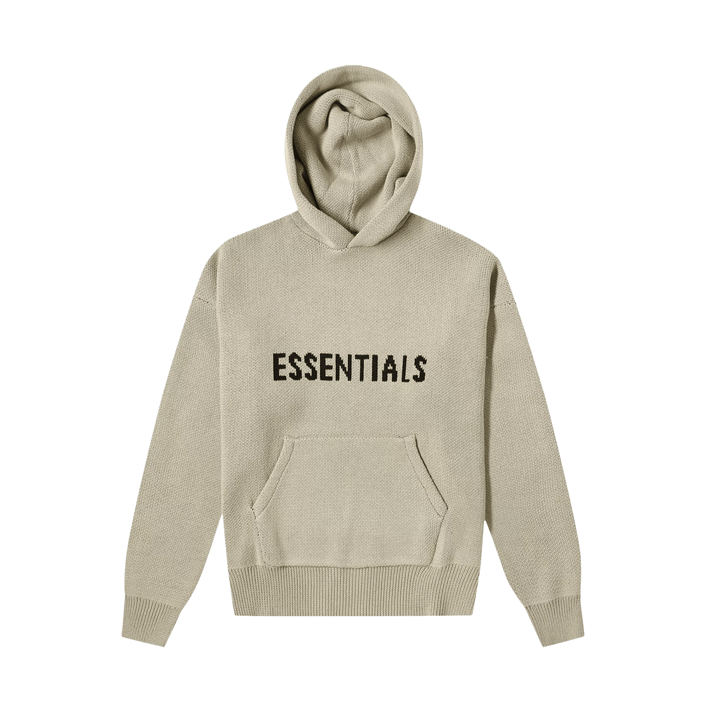 Fear of God Essentials Knit Hoodie 'Olive' — XXS — Front View