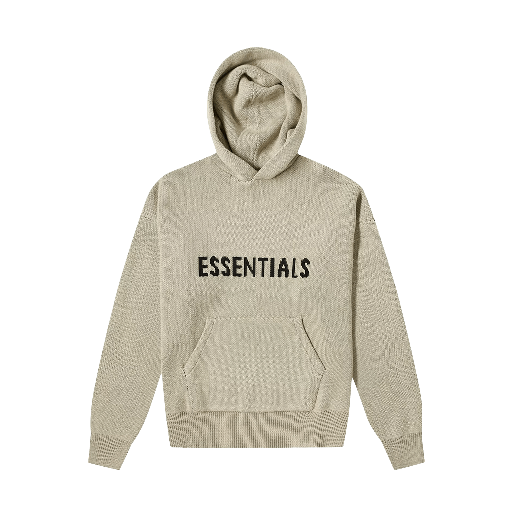 Fear of God Essentials Knit Hoodie 'Olive' — XXS — Front View