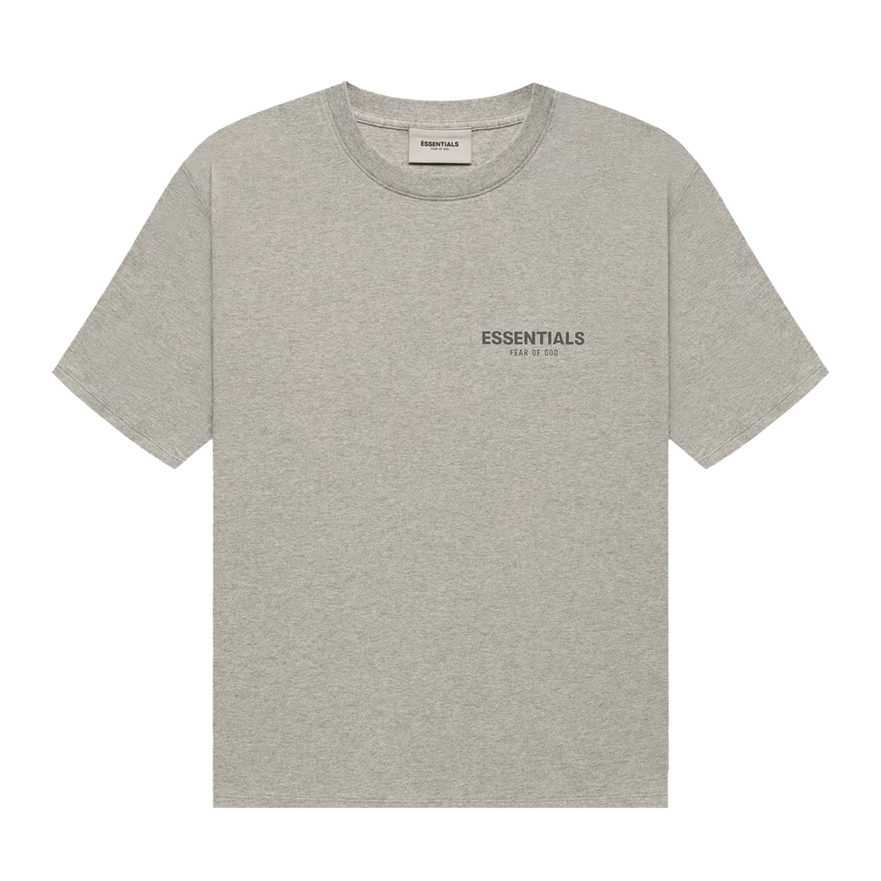 Fear of God Essentials Short-Sleeve Tee 'Dark Heather Oatmeal' — XXS — Front View