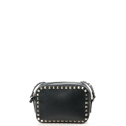 Valentino Cross Body Rockstud Crossbody Bag - Small in Black, Calfskin — Front View