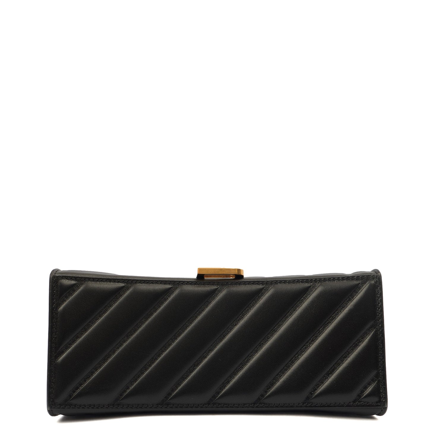 Balenciaga Top Handle Hourglass Top Handle Small in Black, Veau (Calfskin) — Detail View