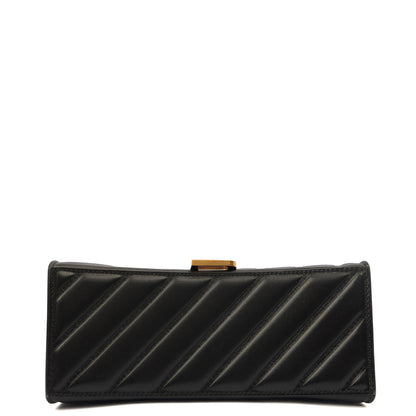 Balenciaga Top Handle Hourglass Top Handle Small in Black, Veau (Calfskin) — Detail View