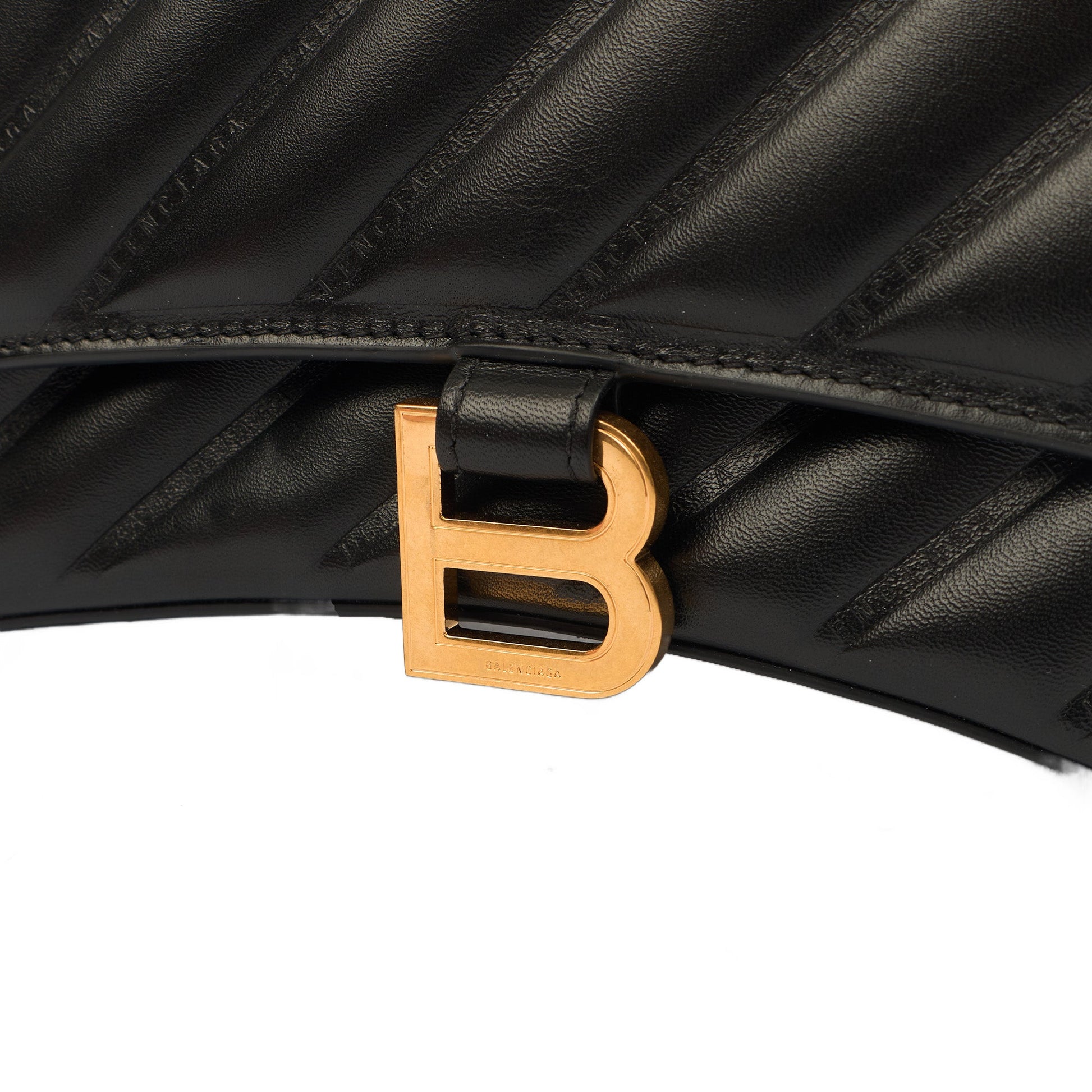 Balenciaga Top Handle Hourglass Top Handle Small in Black, Veau (Calfskin) — Lifestyle View