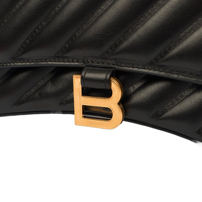 Balenciaga Top Handle Hourglass Top Handle Small in Black, Veau (Calfskin) — Lifestyle View