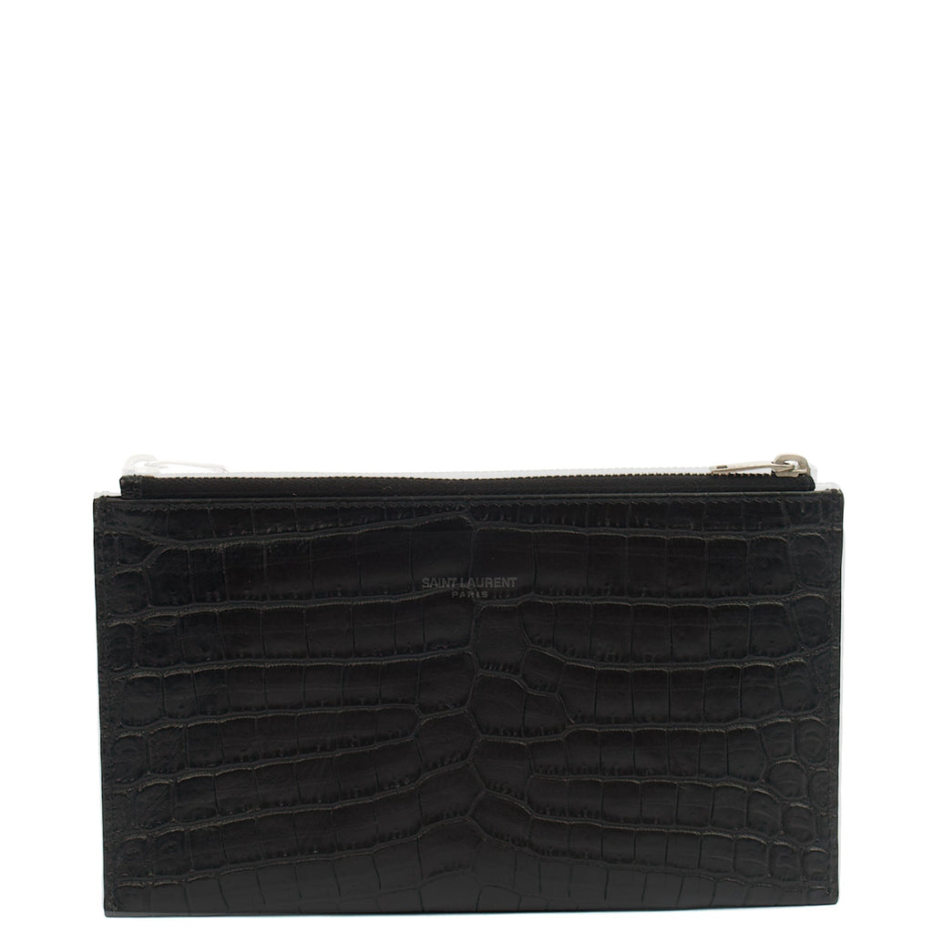 Saint Laurent Clutch Belle De Jour Clutch in Black, Calfskin Leather — Back View
