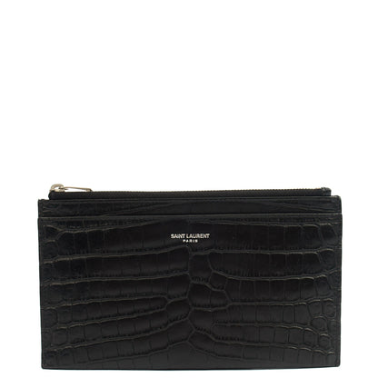 Saint Laurent Clutch Belle De Jour Clutch in Black, Calfskin Leather — Front View