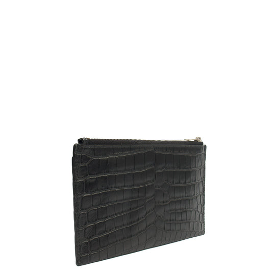 Saint Laurent Clutch Belle De Jour Clutch in Black, Calfskin Leather — Side View