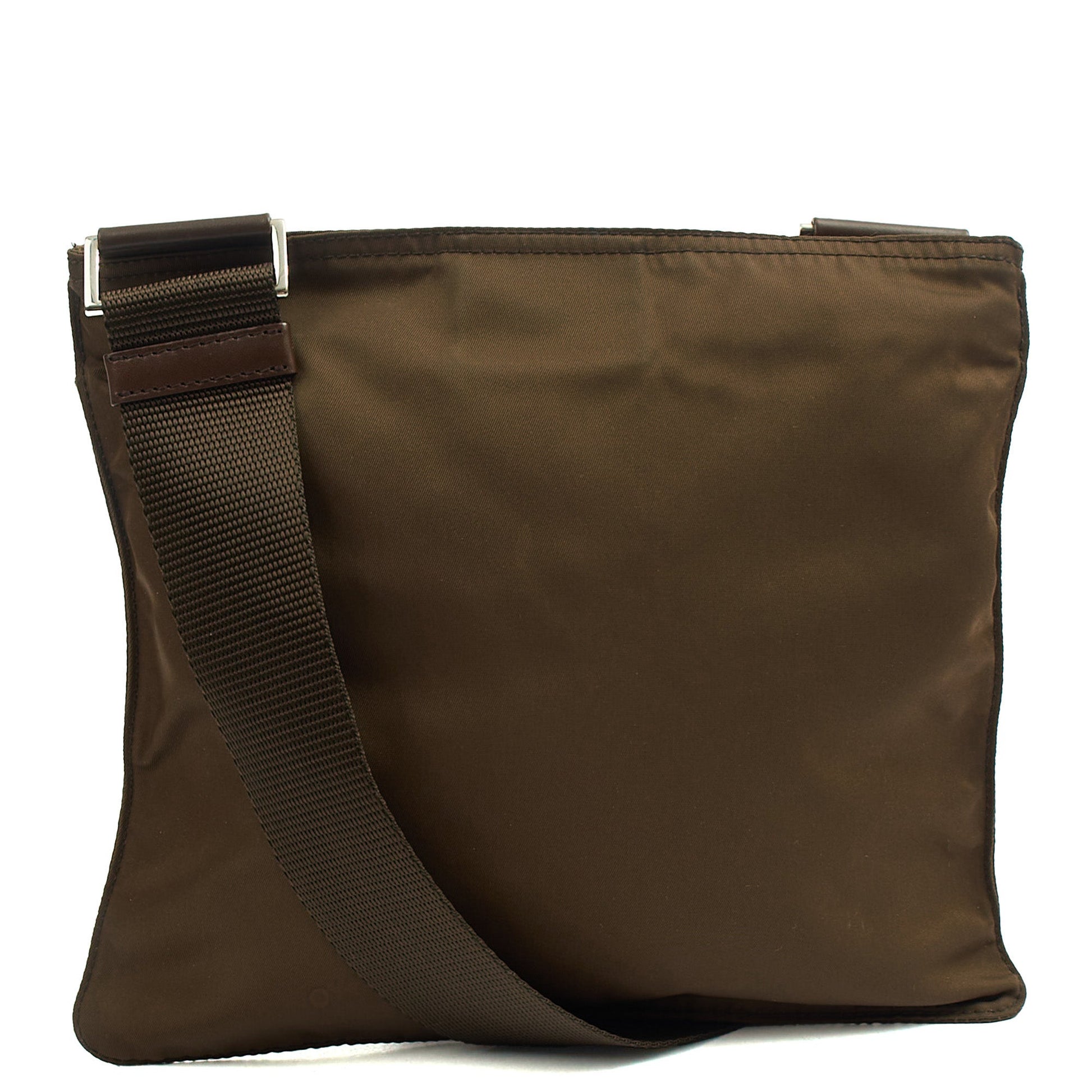 Prada Cross Body Nylon Messenger in Green, Nylon — Top View