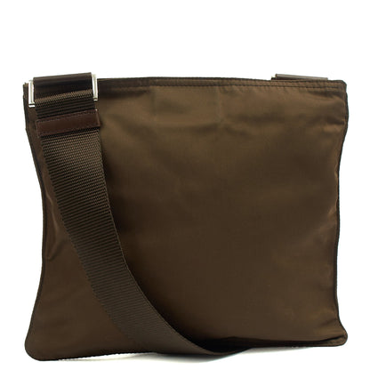Prada Cross Body Nylon Messenger in Green, Nylon — Top View